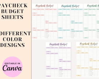 Paycheck budget template, Paycheck budget, Paycheck tracker, Expense tracker, Financial planner, Instant download