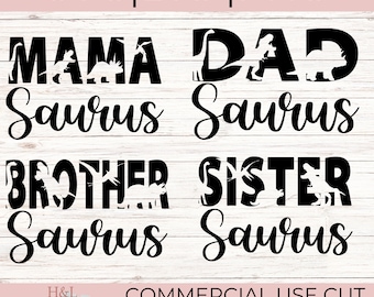 Mama saurus svg, Daddy saurus svg, Sister saurus svg, Brother saurus svg, Dinosaur family svg, Dinosaur birthday, svg, png, dxf
