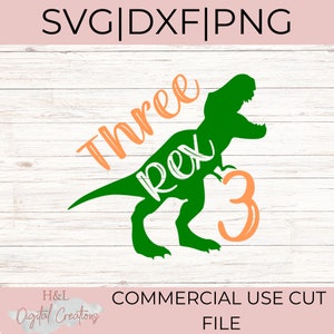 Three rex svg, 3rd birthday svg, Dinosaur svg, Kids birthday svg, Third birthday svg, svg, png, dxf