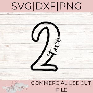 Zwei svg, 2. Geburtstag svg, Geburtstags svg, Zweiter Geburtstags svg, svg, png, dxf
