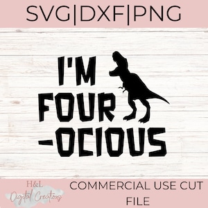 Soy cuatro-ocious svg, 4o cumpleaños svg, Cuarto cumpleaños svg, Dinosaurio svg, Camisa de cumpleaños svg, svg, png, dxf