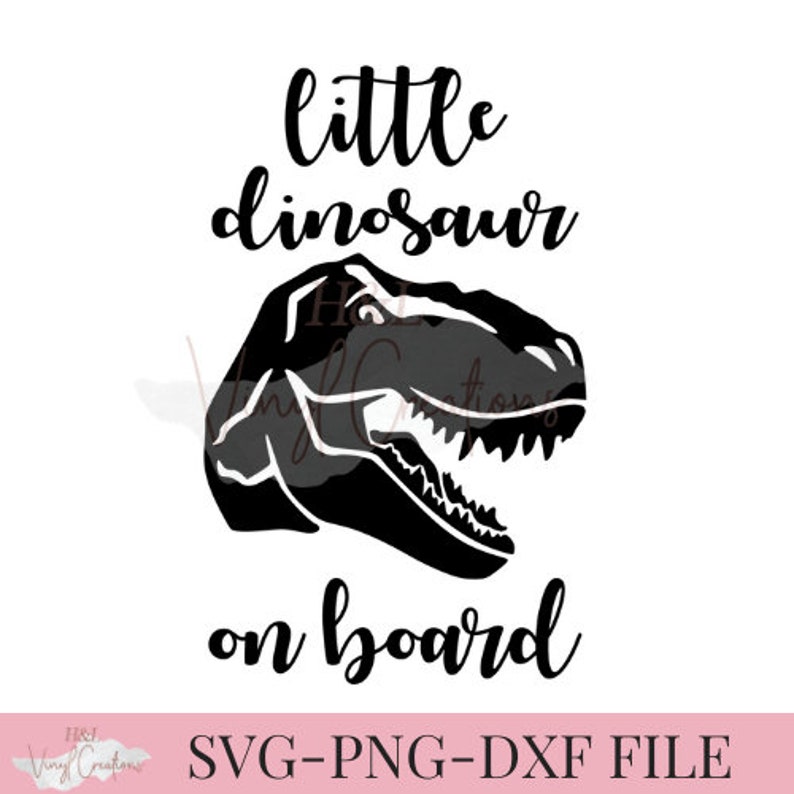 Download Little Dinosaur On Board Svg File Svg Dxf Png Silhouette Etsy PSD Mockup Templates