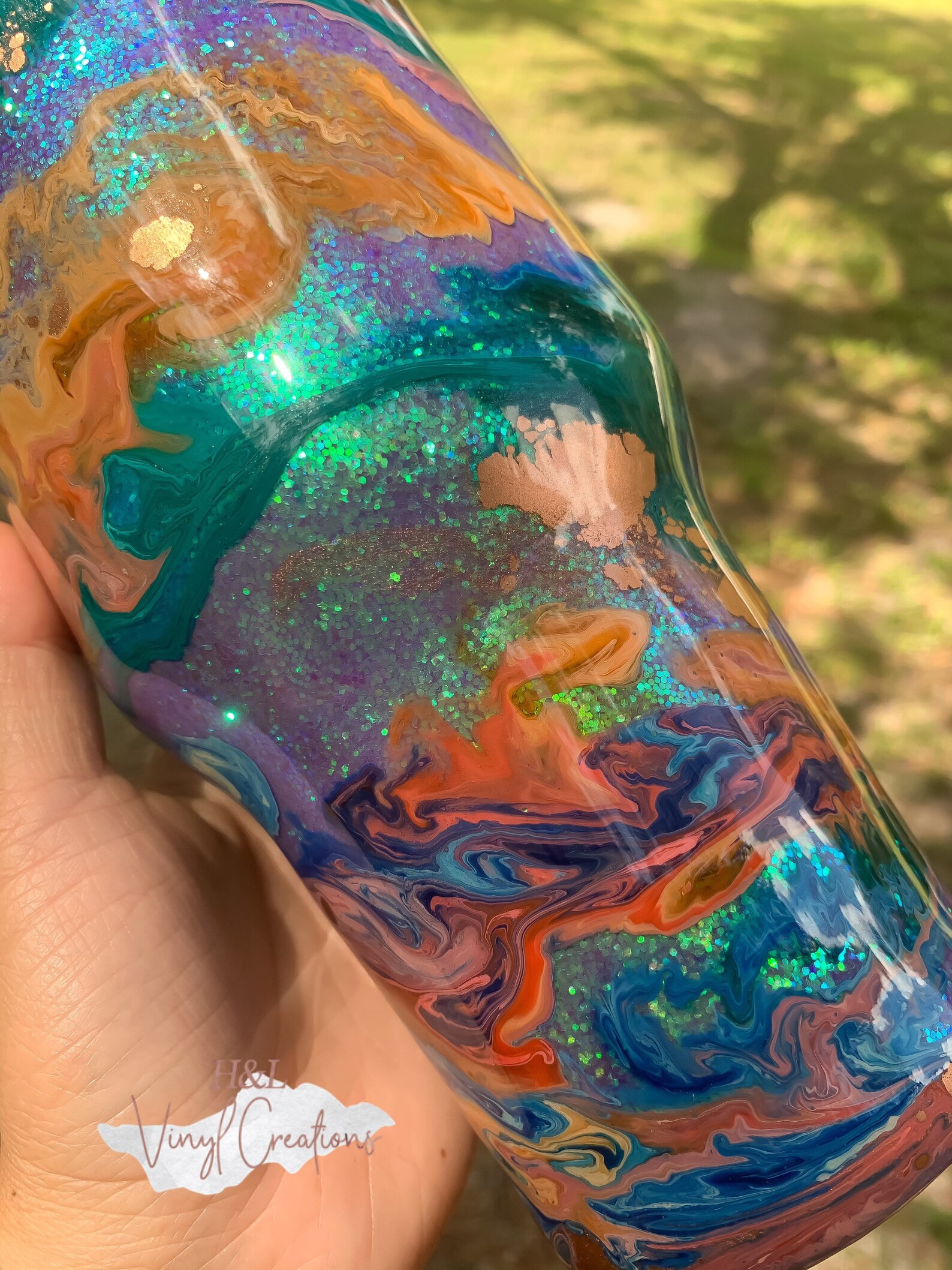 Alcohol ink tumbler Glitter tumbler Personalized tumbler Etsy
