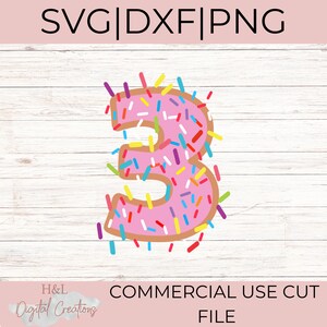 dritten Geburtstag svg, dritter Geburtstag svg, Donut, Streusel, Donut Geburtstag svg, svg, png, dxf