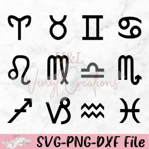 Zodiac horoscope signs svg png dxf silhouette cameo cricut | Etsy