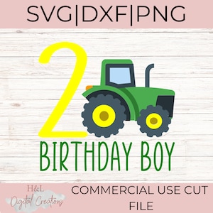Tractor 2nd birthday svg, Second birthday svg, 2nd birthday svg, Farm birthday svg, Tractor svg, Birthday boy svg, svg, png, dxf