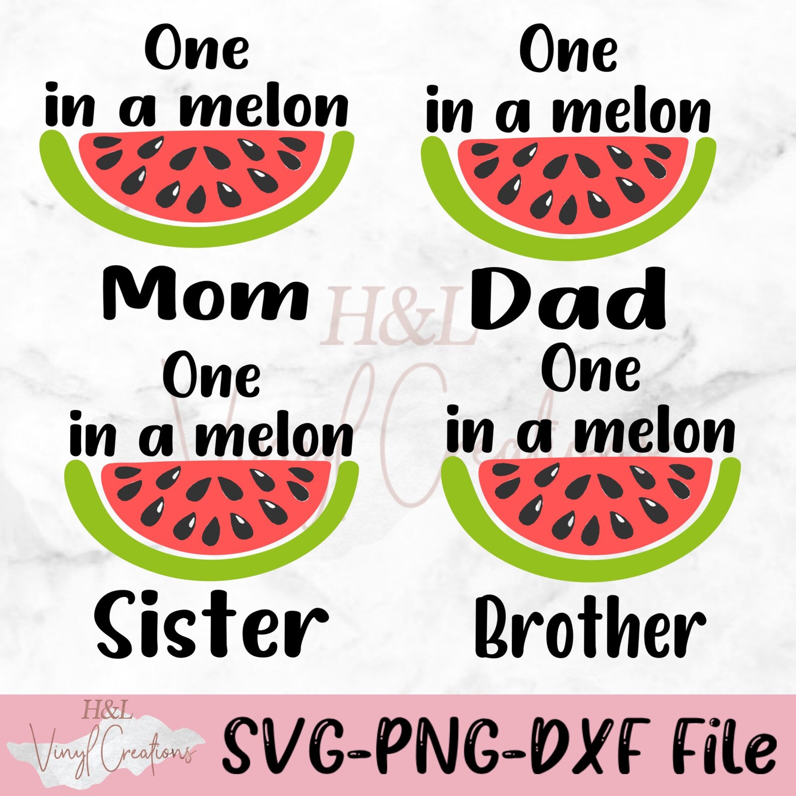 One in Melon Family Shirts Svgwatermelon Birthdaybirthday Etsy
