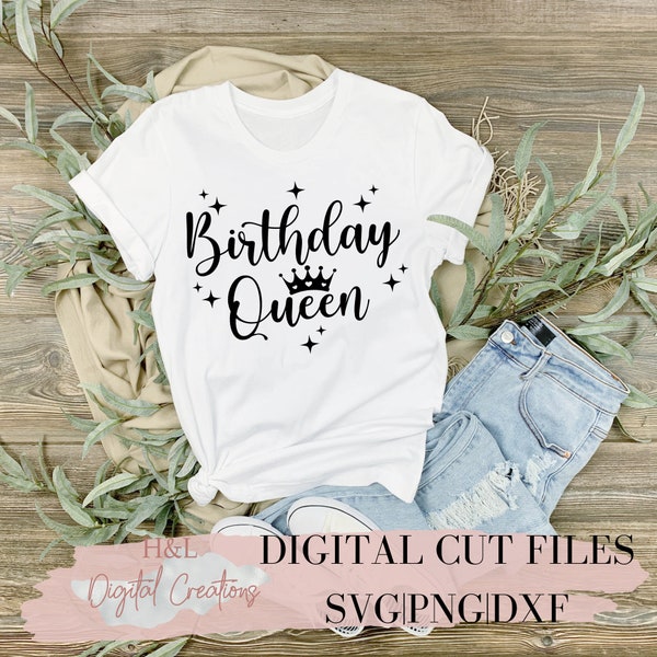 Birthday queen svg, Birthday svg, Queen svg, Birthday squad svg, Birthday girl svg, Crown svg,  svg, png, dxf