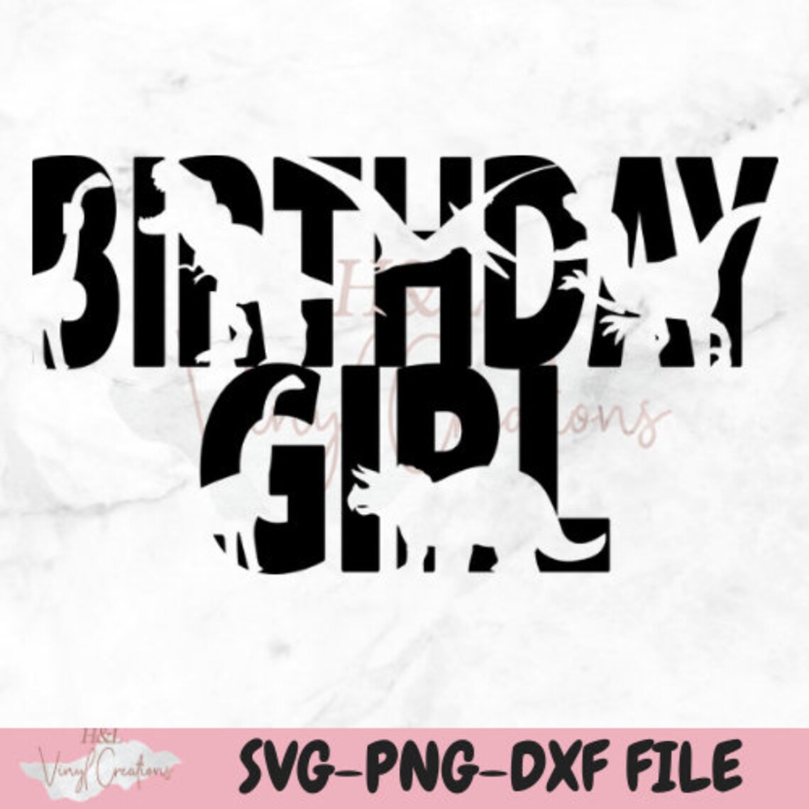 Download Dinosaur birthday girl SVG PNG DXF Silhouette Cameo and | Etsy
