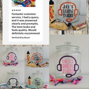 Gaming Snack Jar, Gaming Snacks, Personalised Snack Jar, Kids Snack Jar, Gift For Gamer, birthday gift for teenage boy, teenage boy gifts image 13