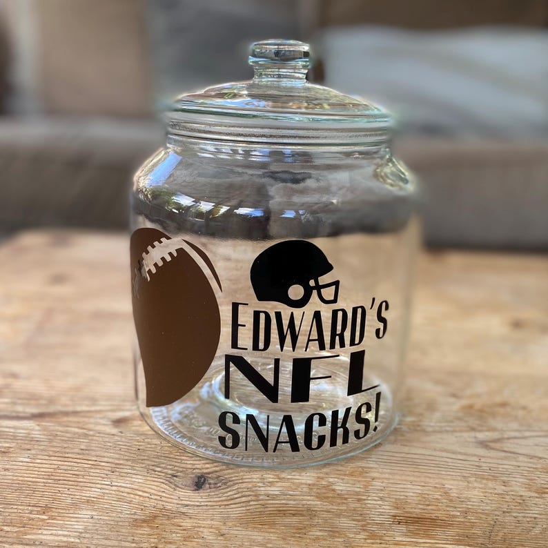 Personalised snack jar, NFL gifts, American football gift, NFL gift idea, personalised Christmas gift, stocking filler teens, Christmas gift image 18