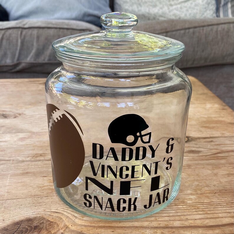 Personalised snack jar, NFL gifts, American football gift, NFL gift idea, personalised Christmas gift, stocking filler teens, Christmas gift image 19