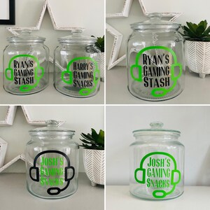 Gaming Snack Jar, Gaming Snacks, Personalised Snack Jar, Kids Snack Jar, Gift For Gamer, birthday gift for teenage boy, teenage boy gifts image 3