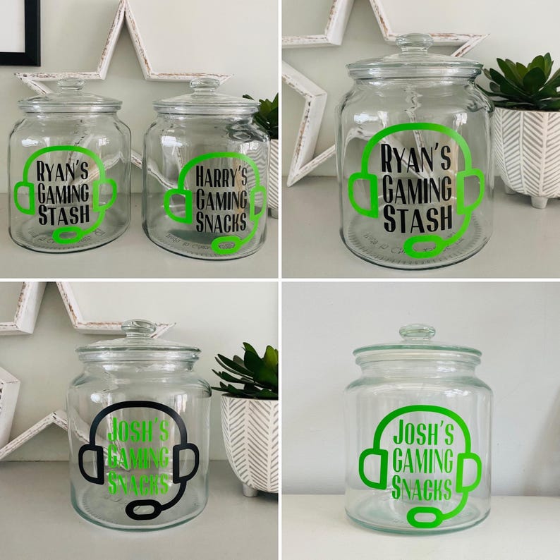 Gaming Snack Jar, Gaming Snacks, Personalised Snack Jar, Kids Snack Jar, Gift For Gamer, birthday gift for teenage boy, teenage boy gifts image 3