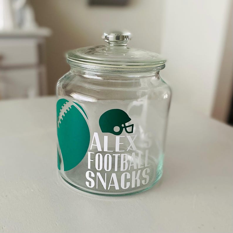 Personalised snack jar, NFL gifts, American football gift, NFL gift idea, personalised Christmas gift, stocking filler teens, Christmas gift image 17