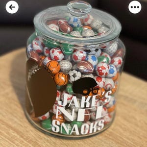 Personalised snack jar, NFL gifts, American football gift, NFL gift idea, personalised Christmas gift, stocking filler teens, Christmas gift image 11