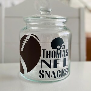 Personalised snack jar, NFL gifts, American football gift, NFL gift idea, personalised Christmas gift, stocking filler teens, Christmas gift image 18