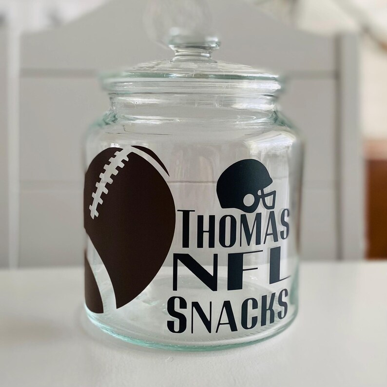 Personalised snack jar, NFL gifts, American football gift, NFL gift idea, personalised Christmas gift, stocking filler teens, Christmas gift image 18