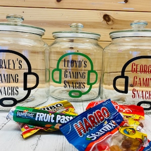 Gaming Snack Jar, Gaming Snacks, Personalised Snack Jar, Kids Snack Jar, Gift For Gamer, birthday gift for teenage boy, teenage boy gifts