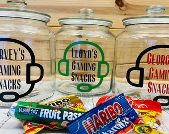 Gaming Snack Jar, Gaming Snacks, Personalised Snack Jar, Kids Snack Jar, Gift For Gamer, birthday gift for teenage boy, teenage boy gifts