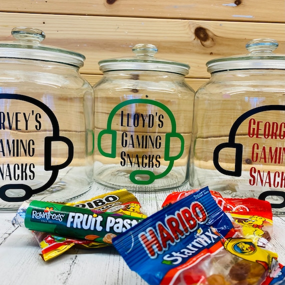 Gaming Snack Jar, Gaming Snacks, Personalised Snack Jar, Kids Snack Jar, Gift For Gamer, birthday gift for teenage boy, teenage boy gifts
