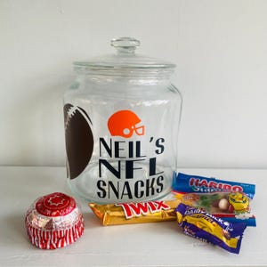 Personalised snack jar, NFL gifts, Patriots gifts for men, American football gift, NFL gift idea, stocking fillers men, Christmas gift for image 19