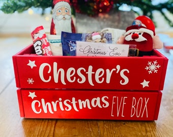 Personalised Christmas crate, Christmas Eve crate, Christmas Eve box adult, Christmas Eve box for kids, personalised crate, custom crate