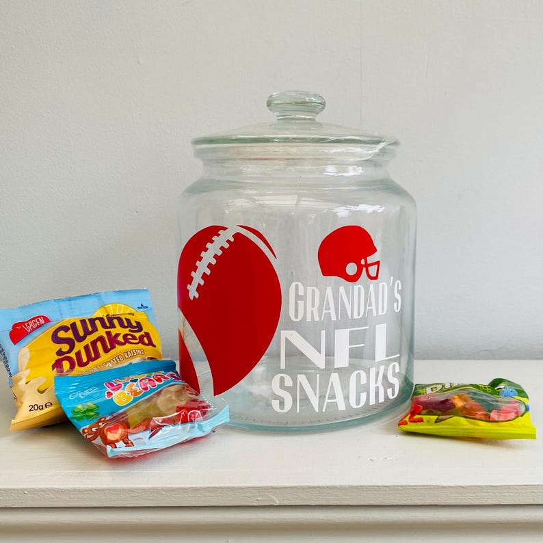 Personalised snack jar, NFL gifts, Patriots gifts for men, American football gift, NFL gift idea, stocking fillers men, Christmas gift for image 7