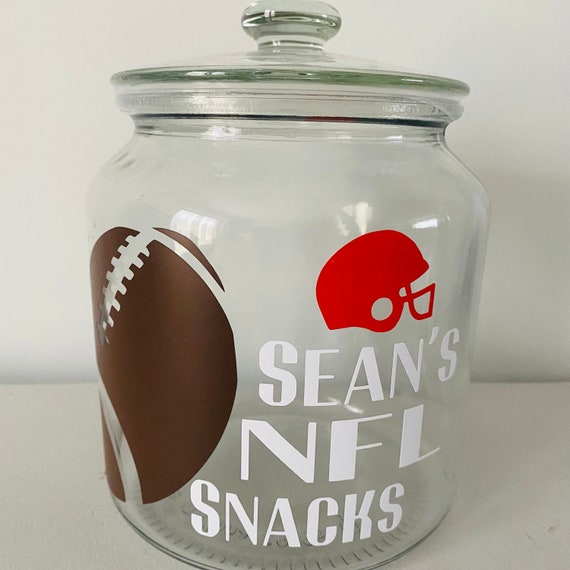 Personalised snack jar, NFL gifts, American football gift, NFL gift idea, personalised Christmas gift, stocking filler teens, Christmas gift