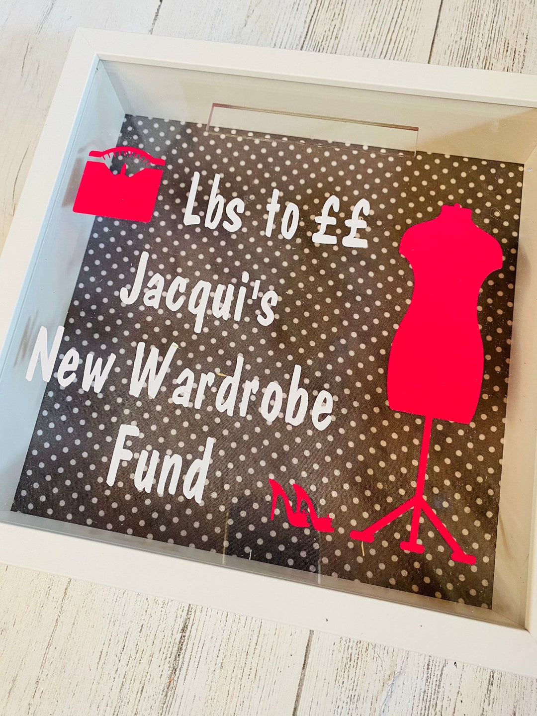 Personalised money box frame savings frame weight loss Etsy Nederland