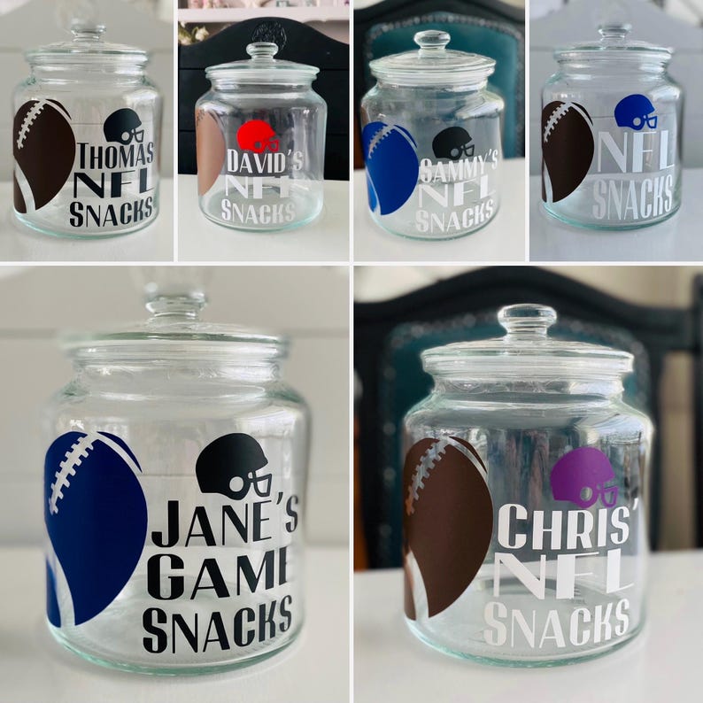 Personalised snack jar, NFL gifts, American football gift, NFL gift idea, personalised Christmas gift, stocking filler teens, Christmas gift image 17