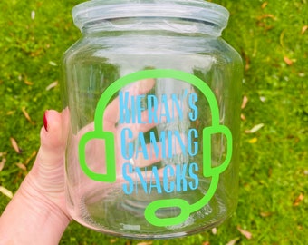 Gaming treat jar personalised gamer snack jar custom gaming gift teenage girl gamer room décor gaming Christmas gift for teens birthday gift