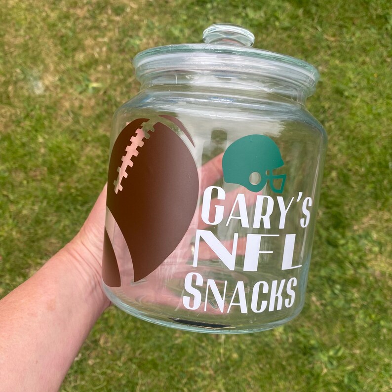 Personalised snack jar, NFL gifts, American football gift, NFL gift idea, personalised Christmas gift, stocking filler teens, Christmas gift image 5