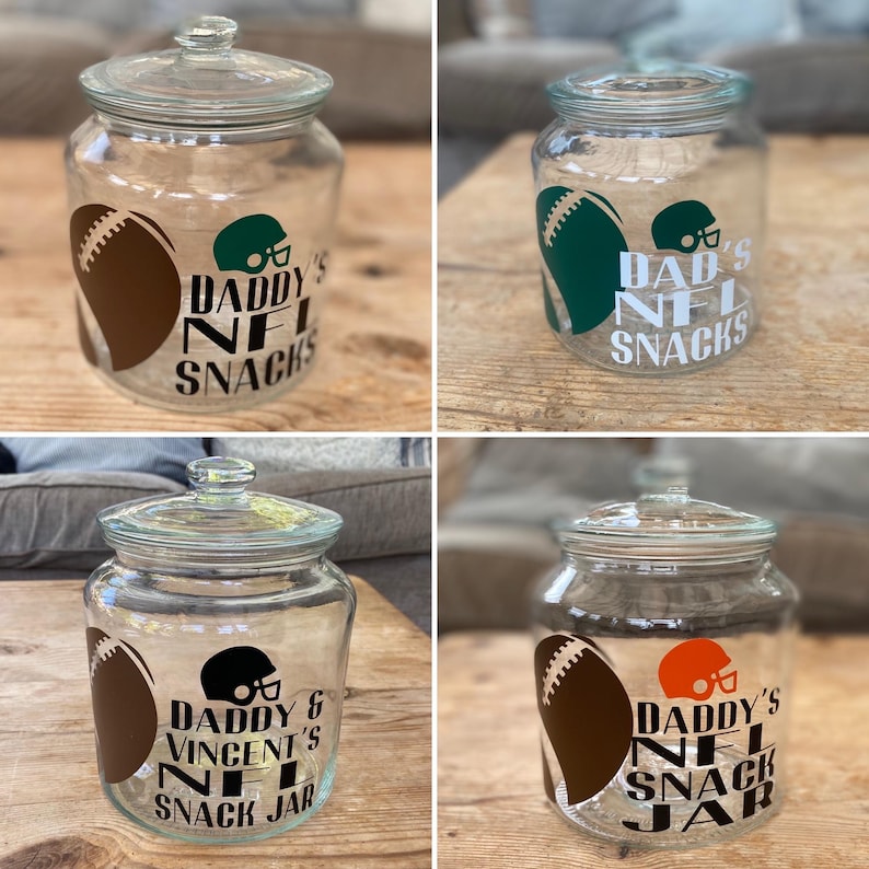 Personalised snack jar, NFL gifts, American football gift, NFL gift idea, personalised Christmas gift, stocking filler teens, Christmas gift image 6