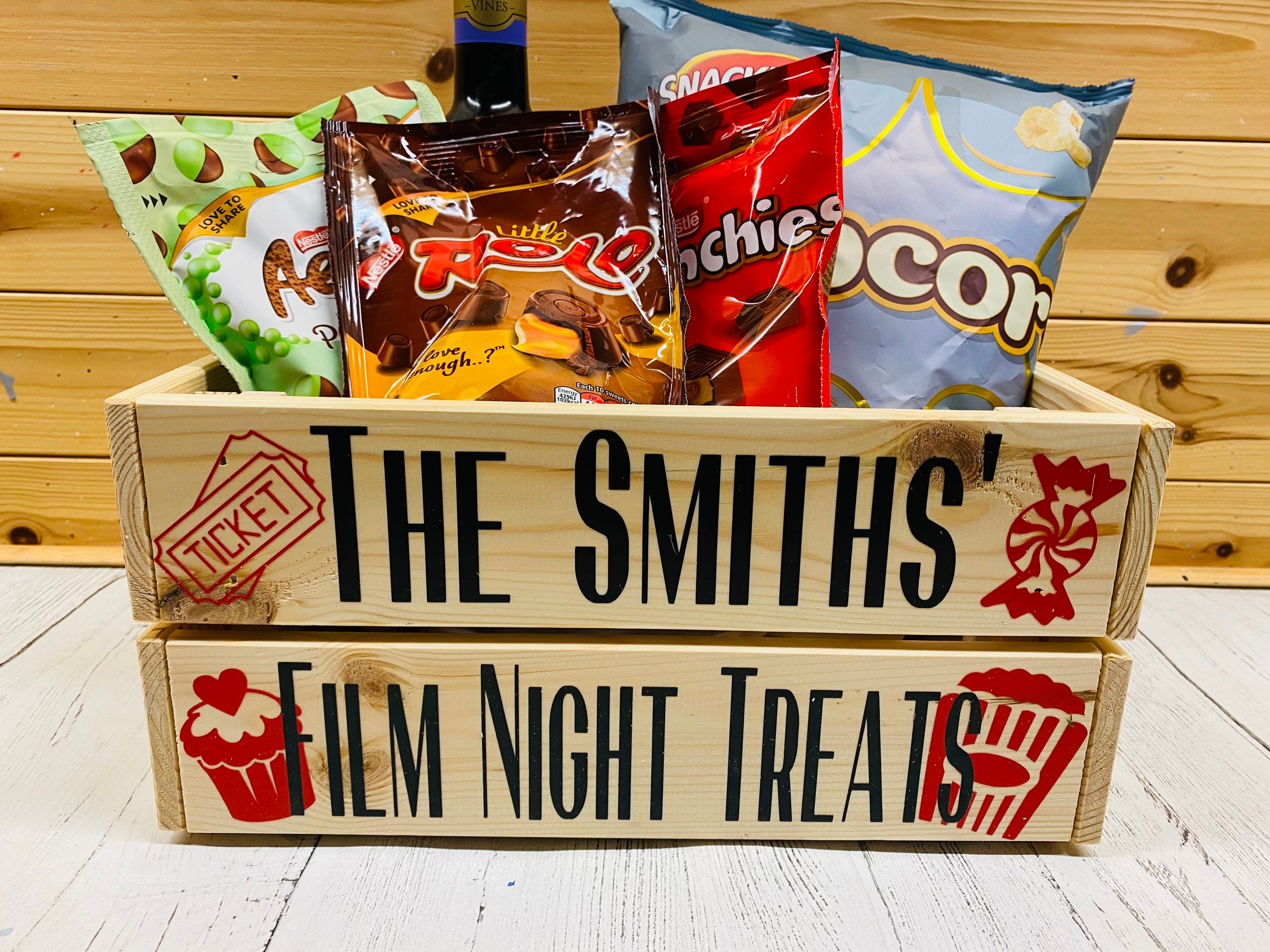 Personalised Movie Night Treat Box Film Night Crate Family Etsy