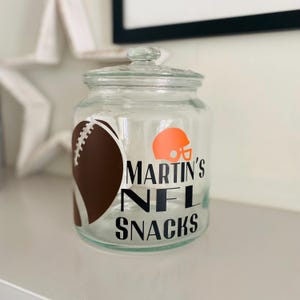 Personalised snack jar, NFL gifts, American football gift, NFL gift idea, personalised Christmas gift, stocking filler teens, Christmas gift image 19
