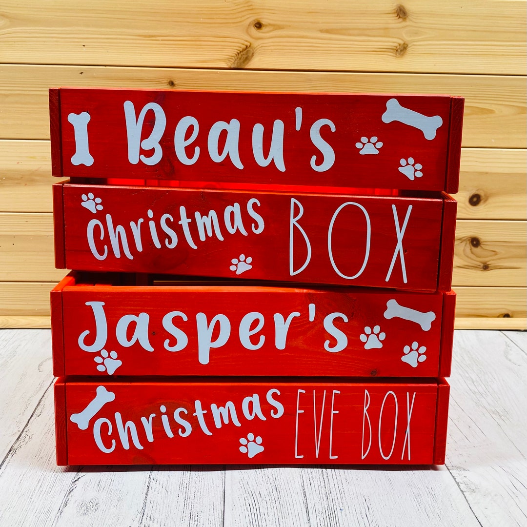 Red Christmas Eve Box, Christmas Gifts for Dogs, Dog Christmas Eve Box