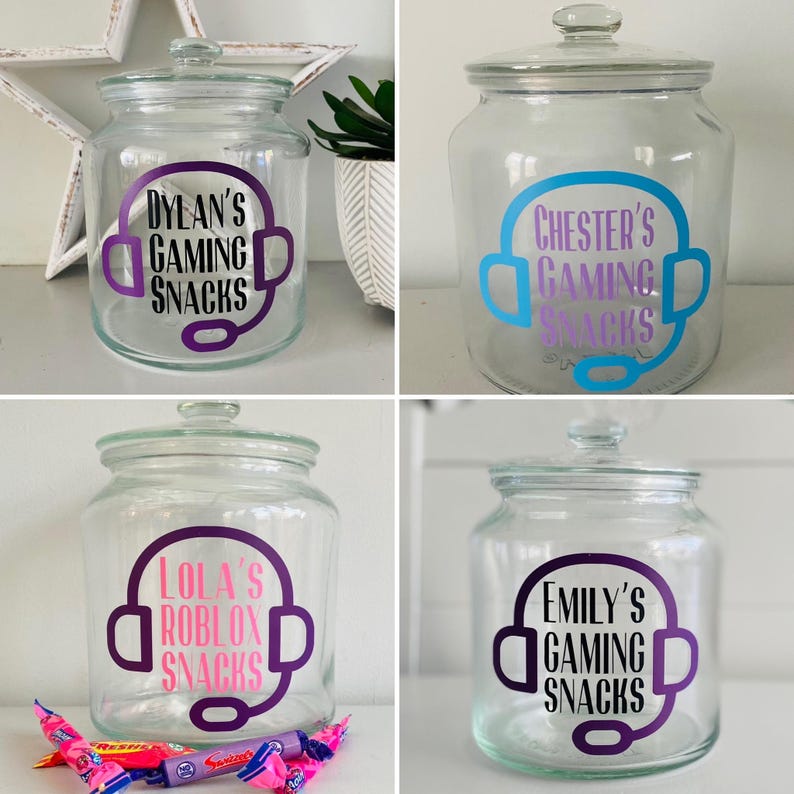 Gaming Snack Jar, Gaming Snacks, Personalised Snack Jar, Kids Snack Jar, Gift For Gamer, birthday gift for teenage boy, teenage boy gifts image 17