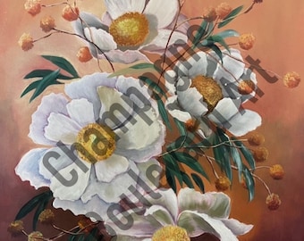 White Peonies Digital Download