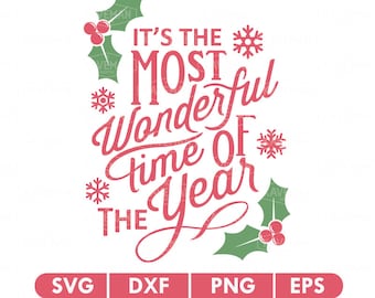 Most Wonderful Time Of The Year Christmas SVG DXF Silhouette Cameo Cricut Cut File