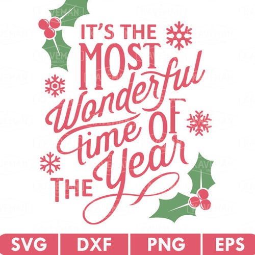 Christmas SVG File It's the Most Wonderful Time of the - Etsy