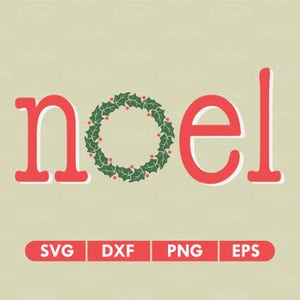 Noel Wreath Christmas SVG DXF Silhouette Cameo Cricut Cut File