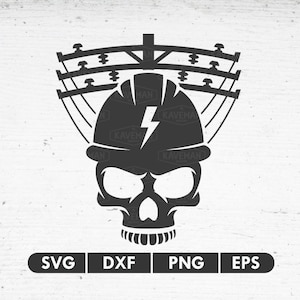Lineman Skull Line Life Line Wife SVG DXF Silhouette Cameo Cricut Cut File