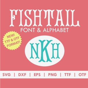 Fishtail Monogram Alphabet Font TTF OTF SVG image 1