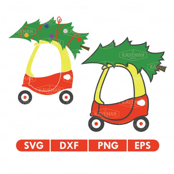Little Red Tike Christmas Tree Car SVG DXF Silhouette Cameo Cricut