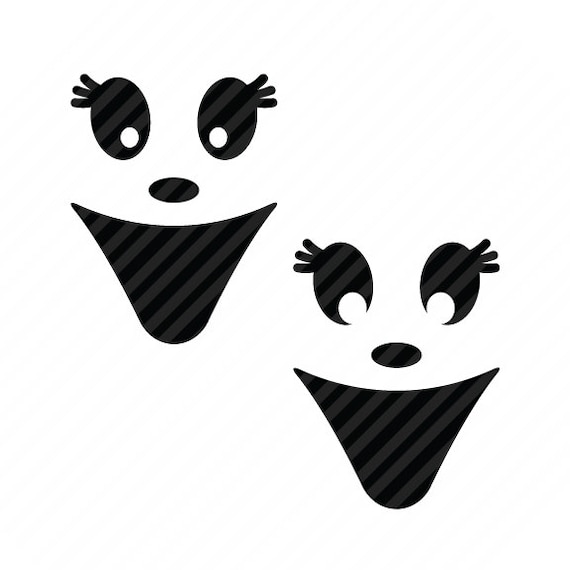 Ghost Smiley Face Halloween SVG DXF Cut File Silhouette Cricut