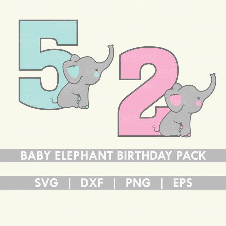 Download Elephant Birthday Pack Svg Dxf Silhouette Cameo Cricut Cut File Visual Arts Craft Supplies Tools