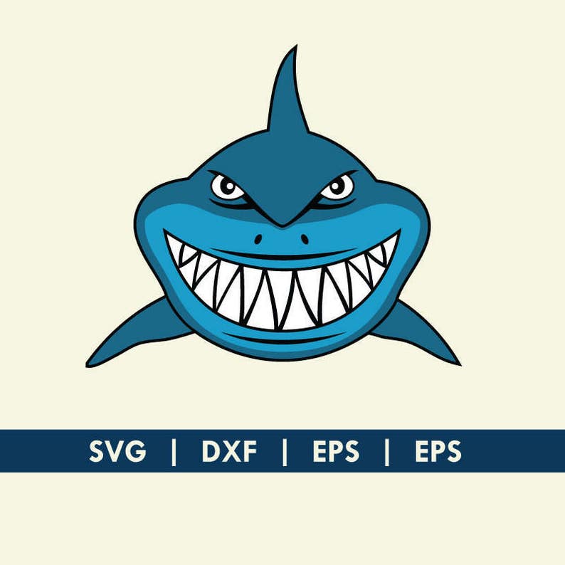 Download Shark Face Smile Finding Nemo Bruce SVG DXF Silhouette ...