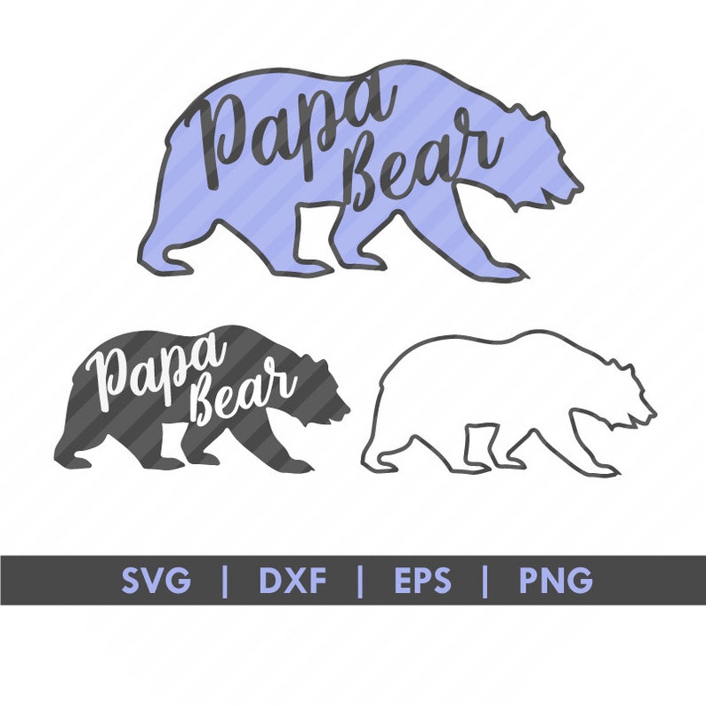 Download Papa Bear Silhouette SVG DXF Cut File | Etsy