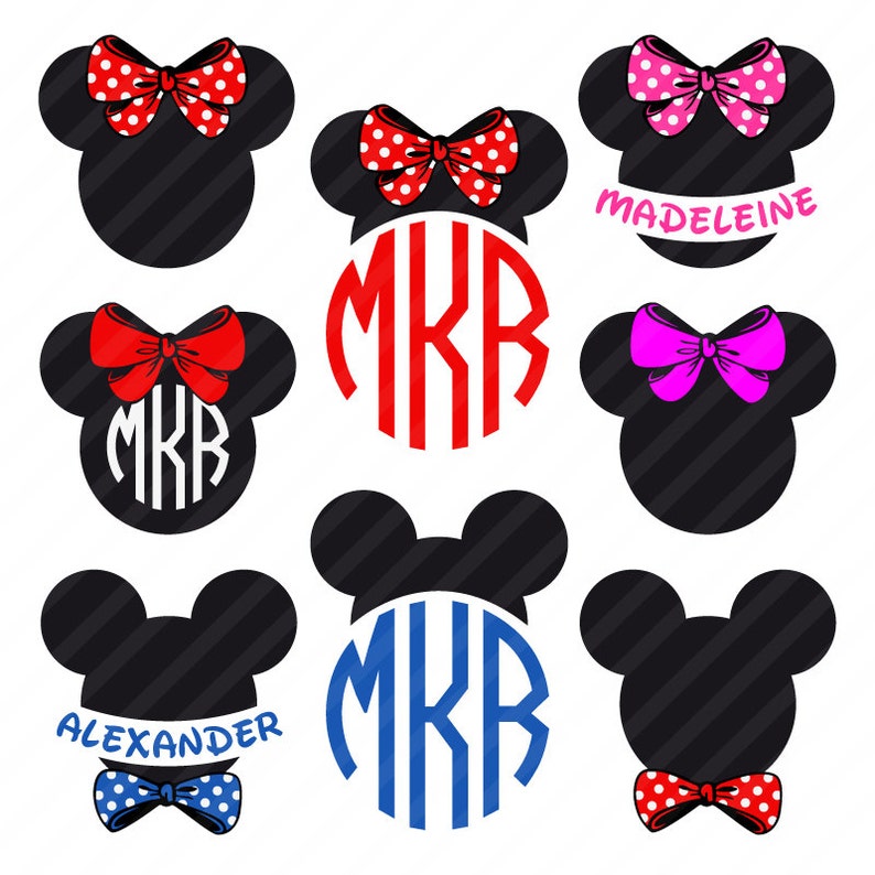 Download Disney Svg Minnie Mouse Svg Mickey Mouse Svg Monogram Silhouette Cricut File Kits How To Printing Printmaking